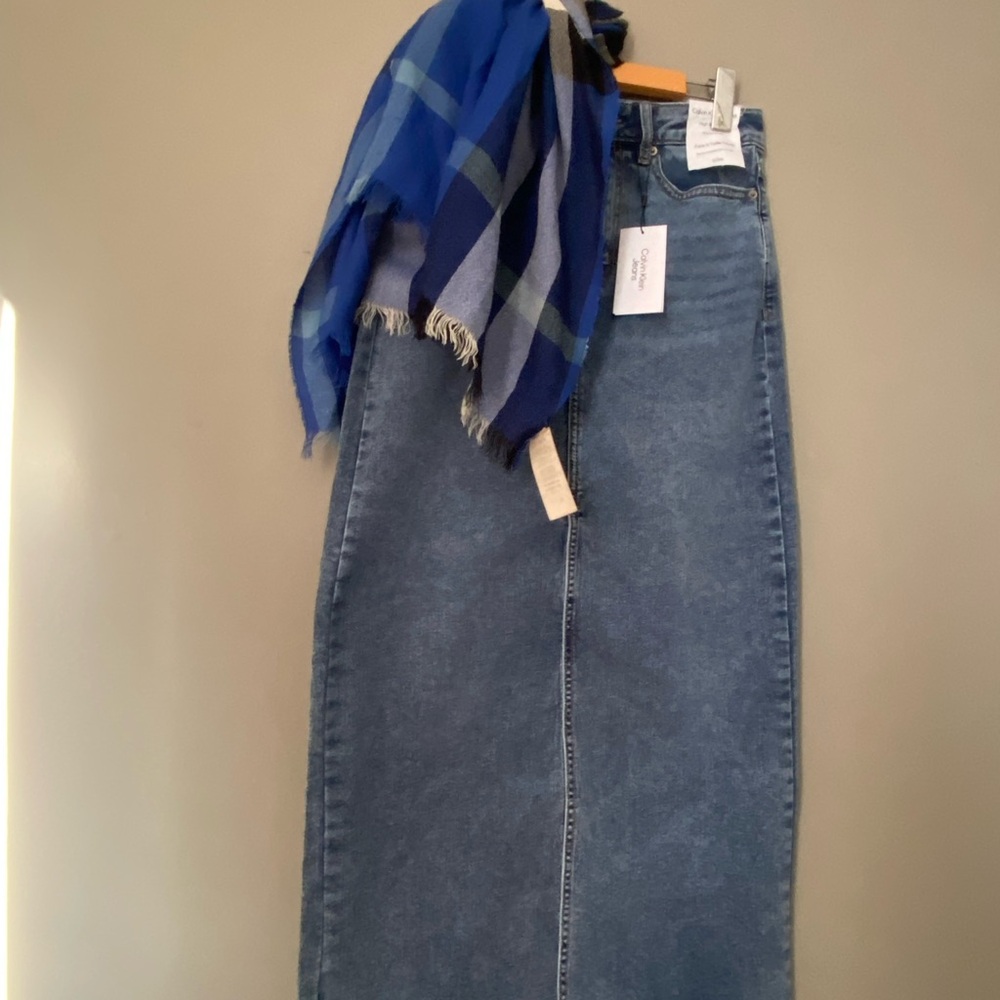 Calvin Klein Denim Maxi Skirt NWT